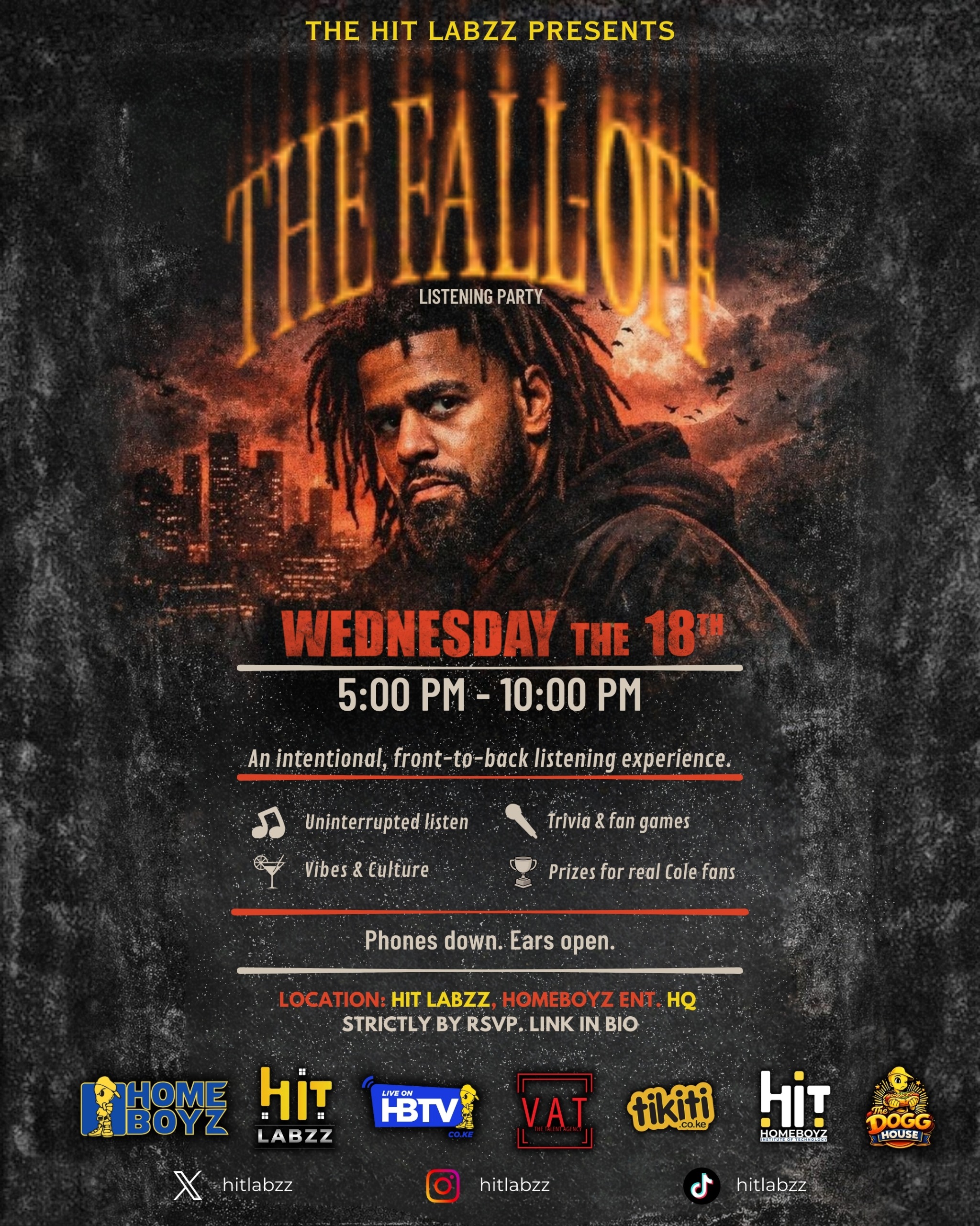 The Fall-Off Listening Party Poster