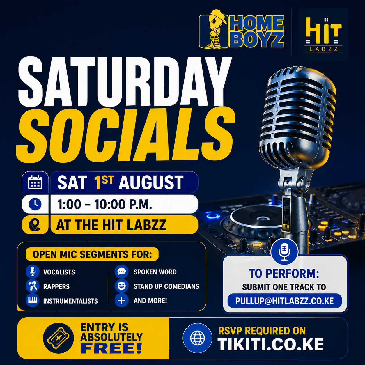 Saturday Socials Poster