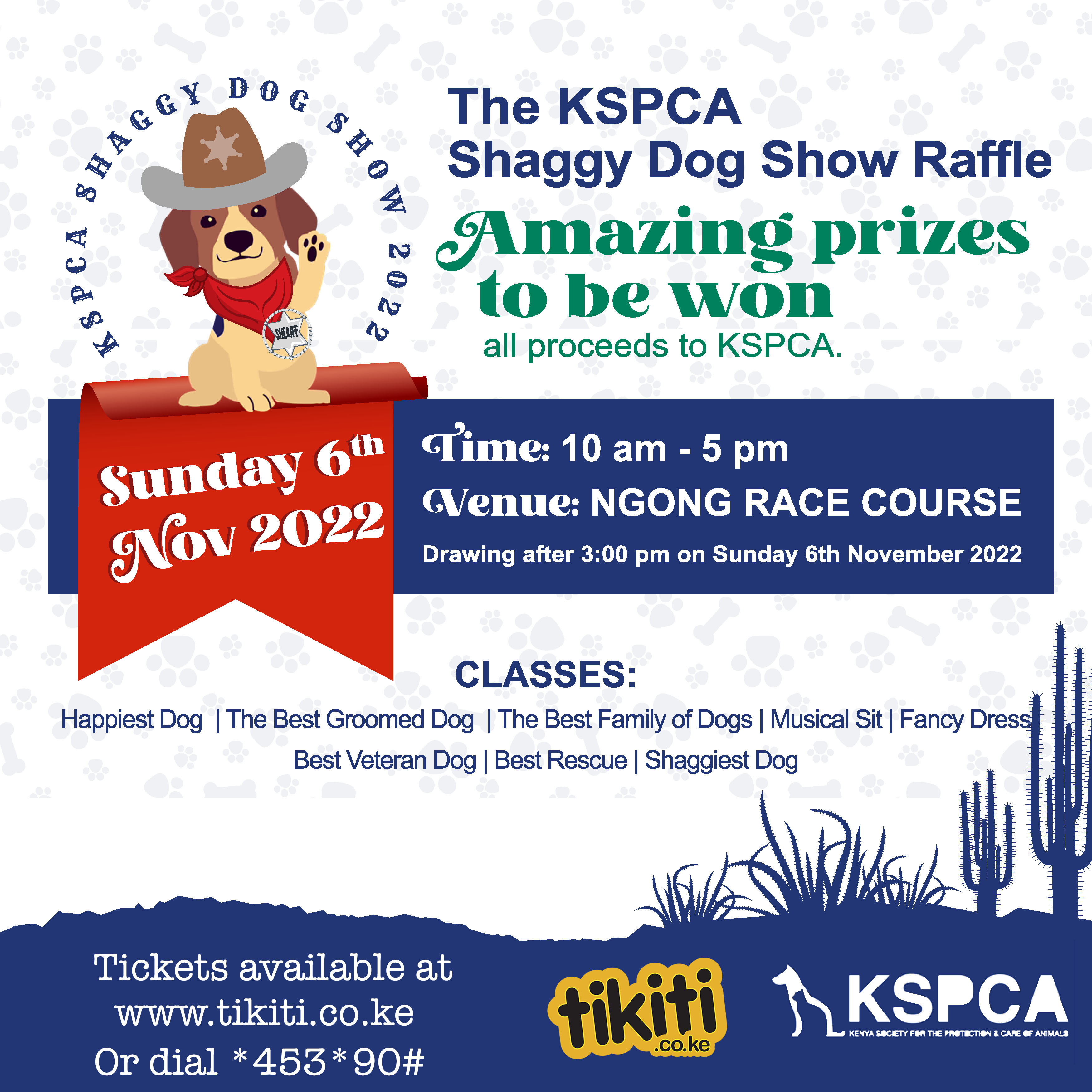 The KSPCA Shaggy Dog Show Raffle Poster